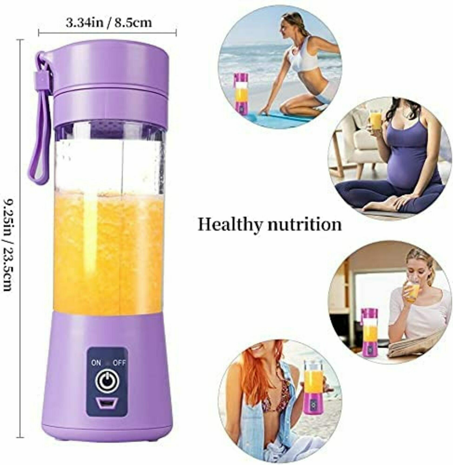 Six Blade Portable USB Electric Juicer Bottle Blender