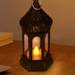 Antique Black candle lamp Atmosphere Decoration Creative Gift Hexagonal Wind Lamp Candle Lamp Led Wind Lamp Portable Small Horse Lamp