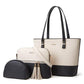 Classic Two-Tone Office Tote – Black & Beige