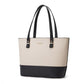 Classic Two-Tone Office Tote – Black & Beige